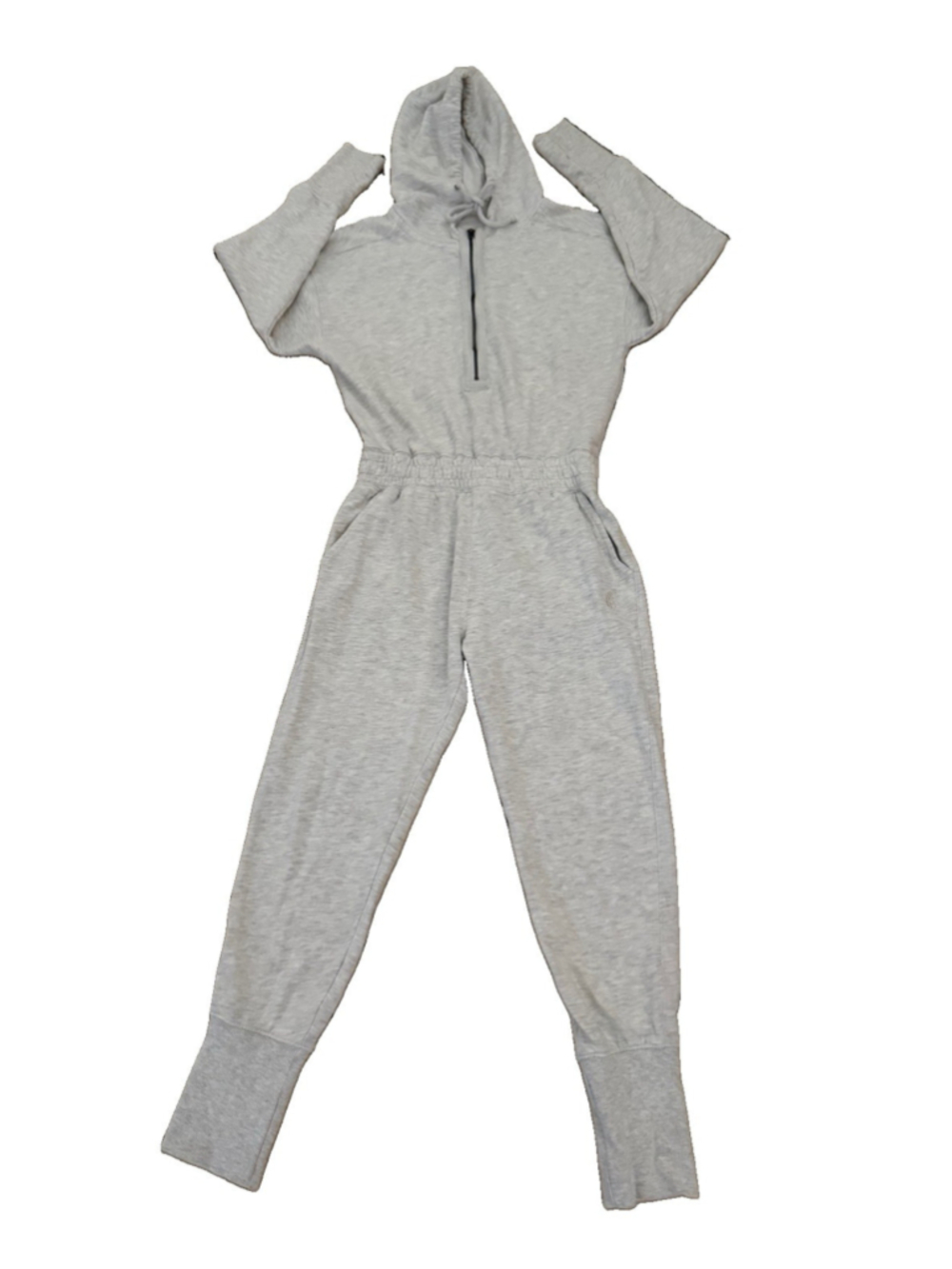Free People Light Gray Hooded Jumpsuit Women’s One Piece Jogger Cozy Medium Size